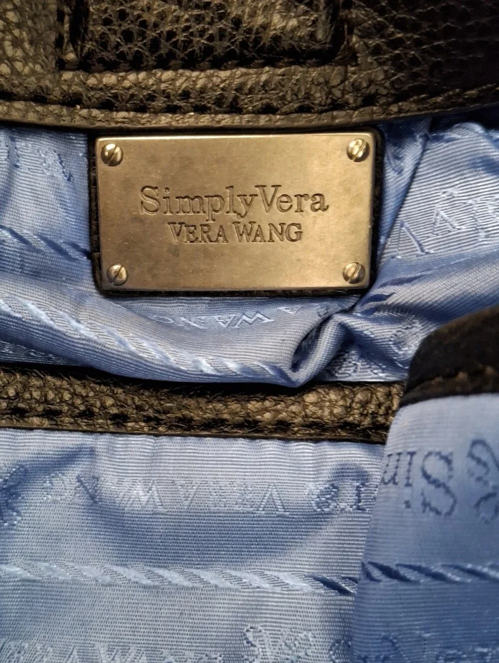 Simply Vera Vera Wang Black Leather Hobo Bag